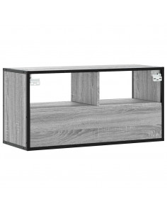 Mobile TV Grigio Sonoma 80x31x39,5 cm Legno Multistrato Metallo