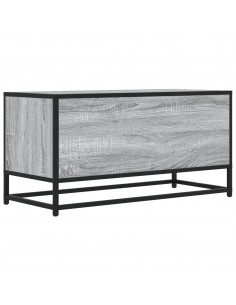 Mobile TV Grigio Sonoma 80x34,5x40 cm Legno Multistrato Metallo