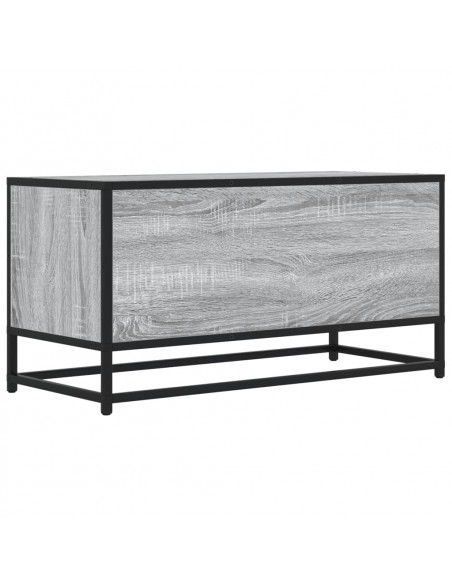 Mobile TV Grigio Sonoma 80x34,5x40 cm Legno Multistrato Metallo