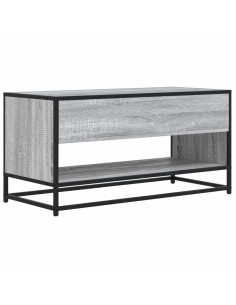 Mobile TV Grigio Sonoma 91x40x46 cm Legno Multistrato e Metallo