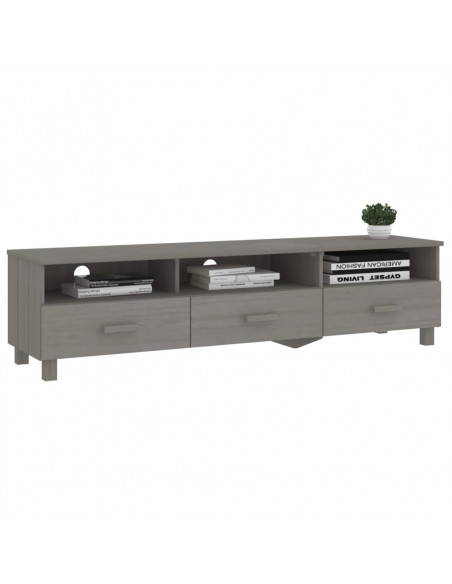 Mobile TV HAMAR Grigio Chiaro 158x40x40 cm in Legno di Pino