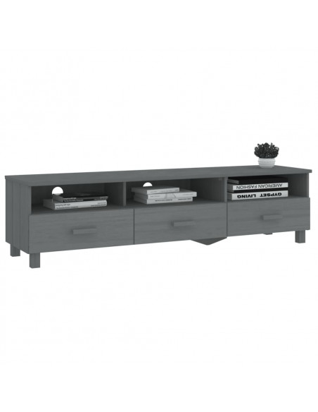Mobile TV HAMAR Grigio Scuro 158x40x40 cm in Legno di Pino