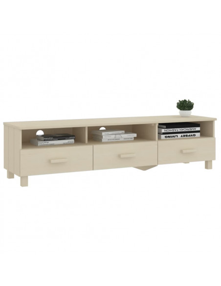Mobile TV HAMAR Miele 158x40x40 cm in Legno Massello di Pino