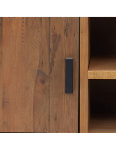 Mobile TV Marrone 110x35x48 cm in Legno Massello di Pino
