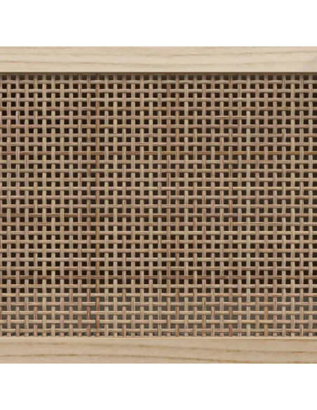 Mobile TV Marrone 80x30x40 cm Massello Pino e Rattan Naturale