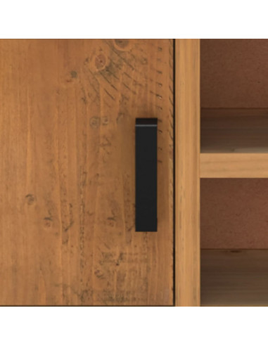 Mobile TV Marrone 90x30x40 cm in Legno Massello di Pino