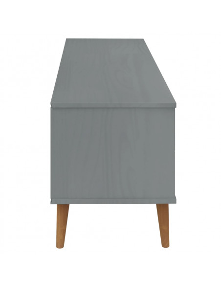 Mobile TV MOLDE Grigia 158x40x49 cm in Legno Massello di Pino