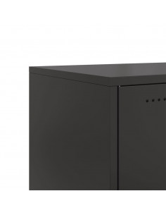 Mobile TV Nero 100,5x39x43,5 cm in Acciaio Laminato a Freddo