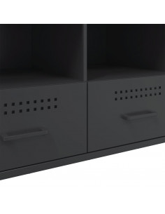 Mobile TV Nero 100,5x39x50,5 cm in Acciaio Laminato a Freddo