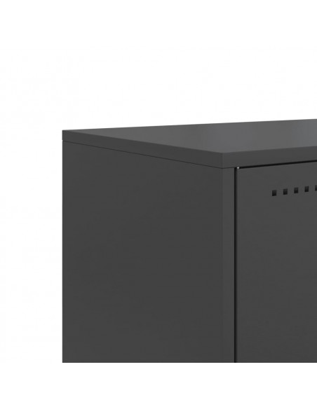 Mobile TV Nero 100,5x39x60,5 cm in Acciaio