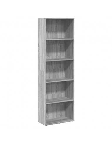 Libreria Grigio Sonoma 60x30x189 cm in Legno Multistrato