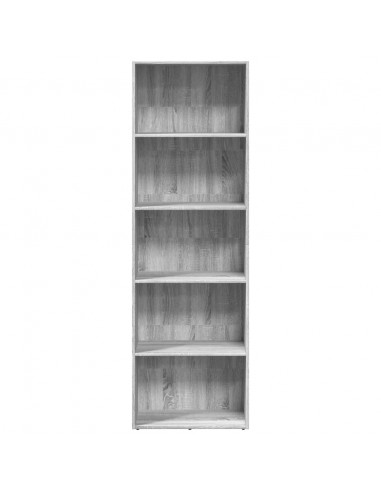 Libreria Grigio Sonoma 60x30x189 cm in Legno Multistrato