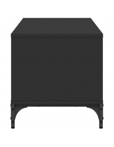 Mobile TV Nero 102x40x41cm Legno e Acciaio Verniciato a Polvere
