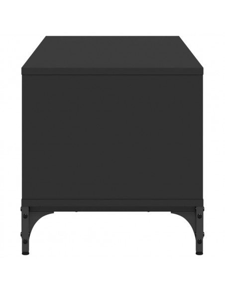 Mobile TV Nero 102x40x41cm Legno e Acciaio Verniciato a Polvere