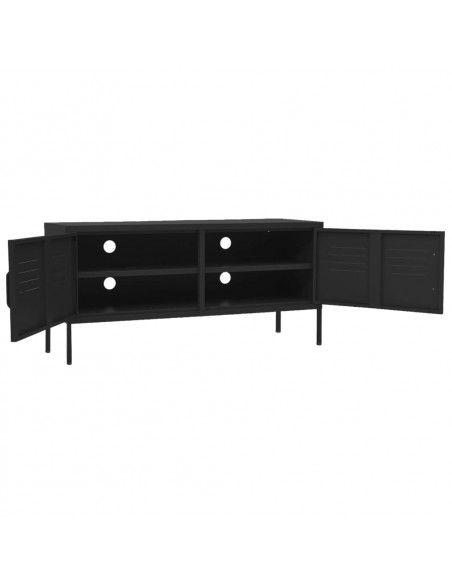 Mobile TV Nero 105x35x50 cm in Acciaio