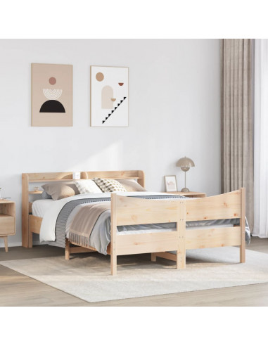 Giroletto con Testiera 160x200 cm in Legno Massello di Pino