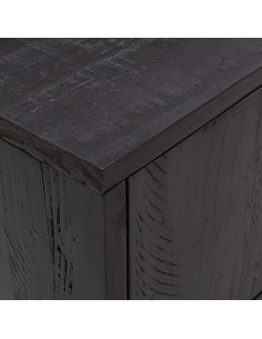 Mobile TV Nero 110x35x48 cm in Legno Massello di Pino