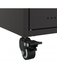 Mobile TV Nero 68x39x43,5cm in Acciaio Laminato a Freddo