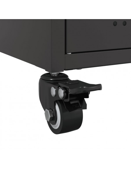 Mobile TV Nero 68x39x43,5cm in Acciaio Laminato a Freddo