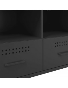 Mobile TV Nero 68x39x50,5 cm in Acciaio Laminato a Freddo