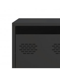 Mobile TV Nero 68x50x43,5 cm in Acciaio Laminato a Freddo