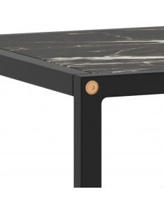 Mobile TV Nero con Vetro Nero Marmo 100x40x40 cm