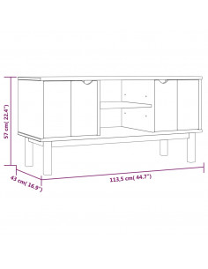 Mobile TV OTTA 113,5x43x57 cm in Legno Massello di Pino