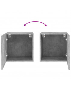 Mobile TV Parete Grigio Cemento 40,5x30x40 cm Legno Multistrato