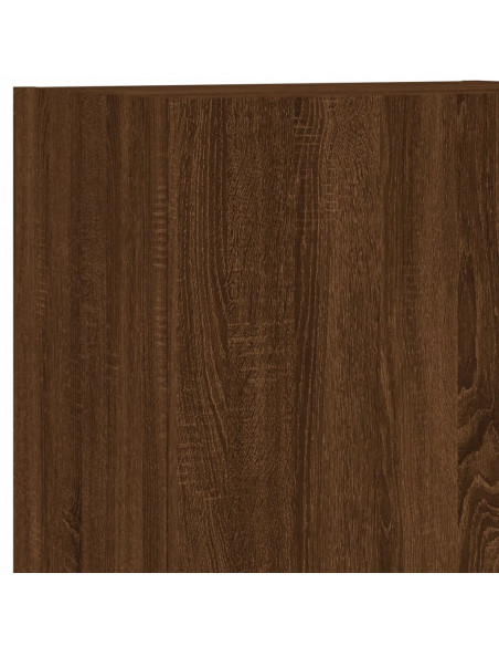 Mobile TV Parete Rovere Marrone 40,5x30x102cm Legno Multistrato