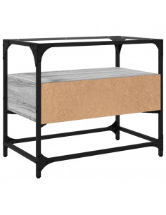 Mobile TV Piano Vetro Grigio Sonoma 60x35x51 Legno Multistrato