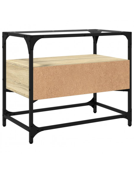 Mobile TV Piano Vetro Rovere Sonoma 60x35x51 Legno Multistrato