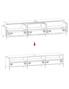Mobile TV Rosa 202x39x43,5 cm in Acciaio Laminato a Freddo