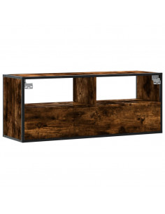 Mobile TV Rovere Fumo 100x31x39,5cm Legno Multistrato e Metallo