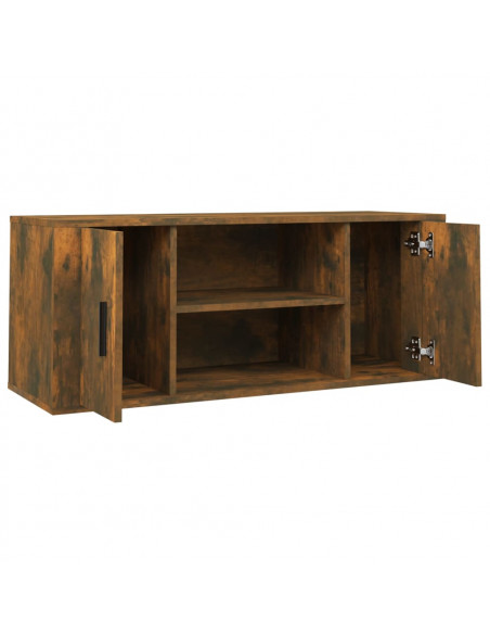 Mobile TV Rovere Fumo 100x35x40 cm in Legno Multistrato