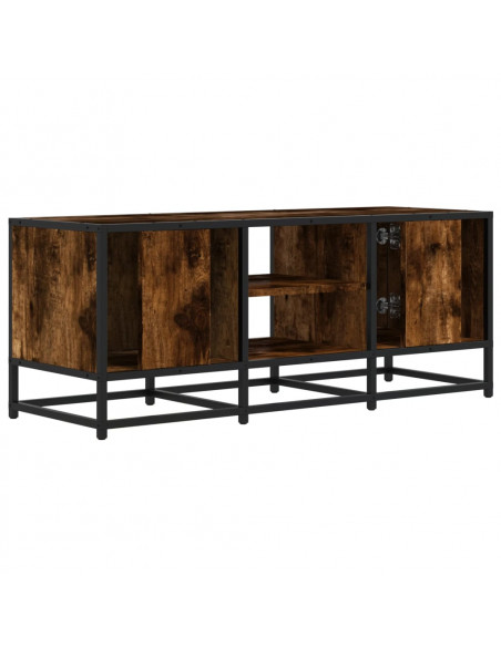 Mobile TV Rovere Fumo 100x35x41 cm Legno Multistrato e Metallo