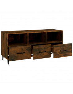 Mobile TV Rovere Fumo 102x35x50 cm in Legno Multistrato