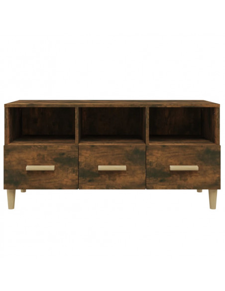 Mobile TV Rovere Fumo 102x36x50 cm in Legno Multistrato