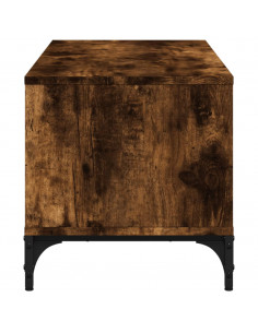 Mobile TV Rovere Fumo 102x40x41cm Legno e Acciaio a Polvere