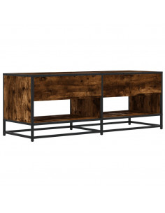 Mobile TV Rovere Fumo 120,5x40x46cm Legno Multistrato e Metallo
