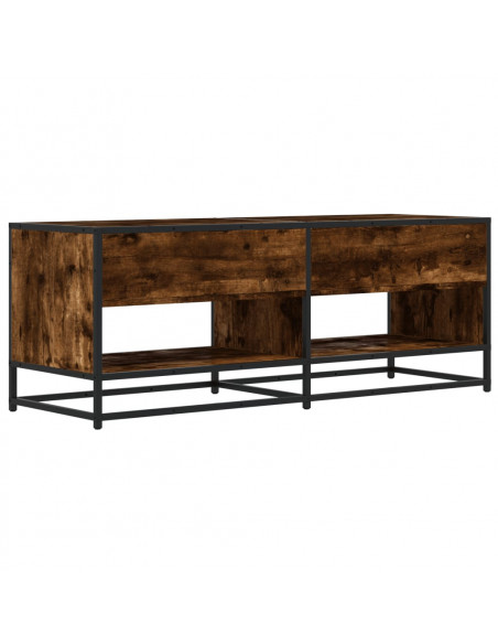 Mobile TV Rovere Fumo 120,5x40x46cm Legno Multistrato e Metallo