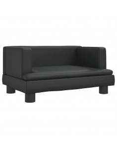 Divano per Bambini Nero 60x40x30 cm in Similpelle 2