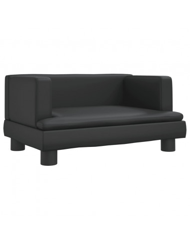 Divano per Bambini Nero 60x40x30 cm in Similpelle