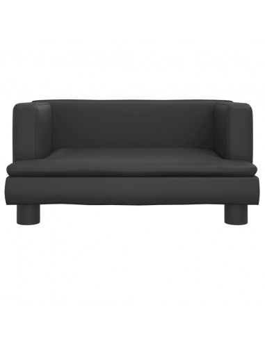 Divano per Bambini Nero 60x40x30 cm in Similpelle