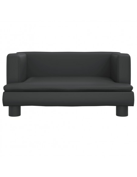 Divano per Bambini Nero 60x40x30 cm in Similpelle