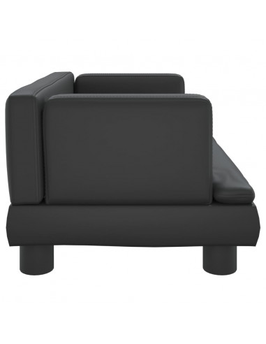 Divano per Bambini Nero 60x40x30 cm in Similpelle