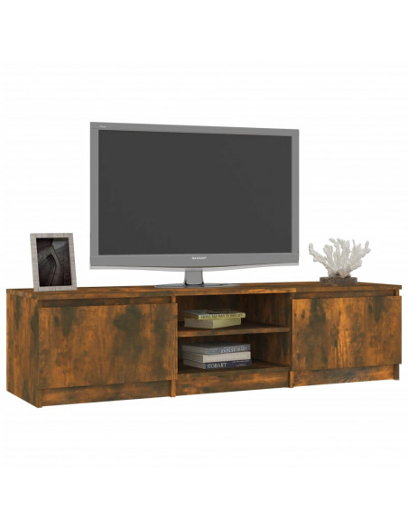 Mobile TV Rovere Fumo 140x40x35,5 cm in Legno Multistrato