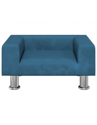 Divano per Bambini Blu 50x40x26,5 cm in Velluto