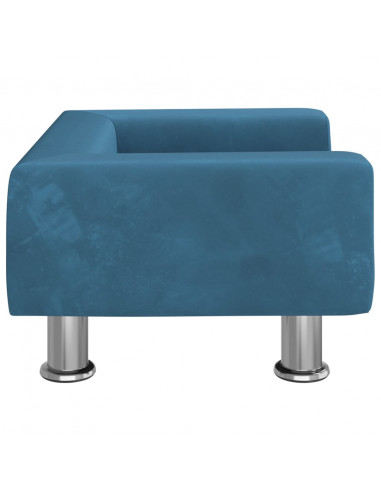 Divano per Bambini Blu 50x40x26,5 cm in Velluto