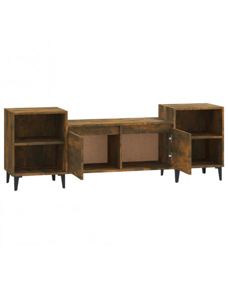 Mobile TV Rovere Fumo 160x35x55 cm in Legno Multistrato