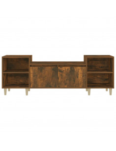 Mobile TV Rovere Fumo 160x35x55 cm in Legno Multistrato